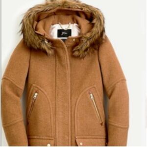 NWT- P2-J.Crew Chateau parka in Italian stadium-cloth wool - Heather Acorn